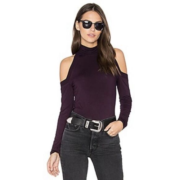 Feel The Piece Terre Jacobs Purple Gigi Top Cold Shoulder XS/S Long Sleeve Shirt - Picture 1 of 7